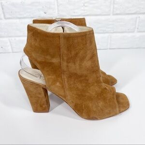 MASSIMO MATTEO Suede Leather Peep Toe Sling Back Block Heel Shoe